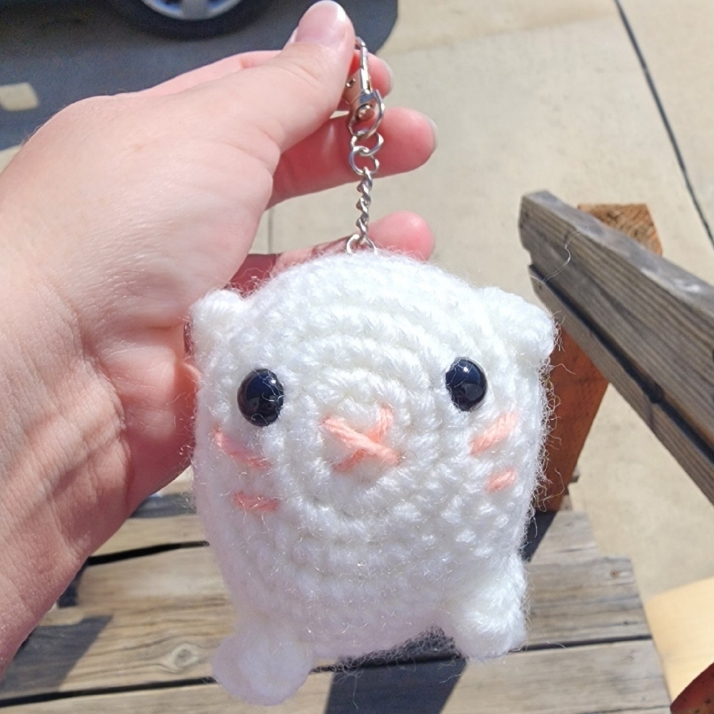 Cat Keychain - Handmade Crochet Bag Charm